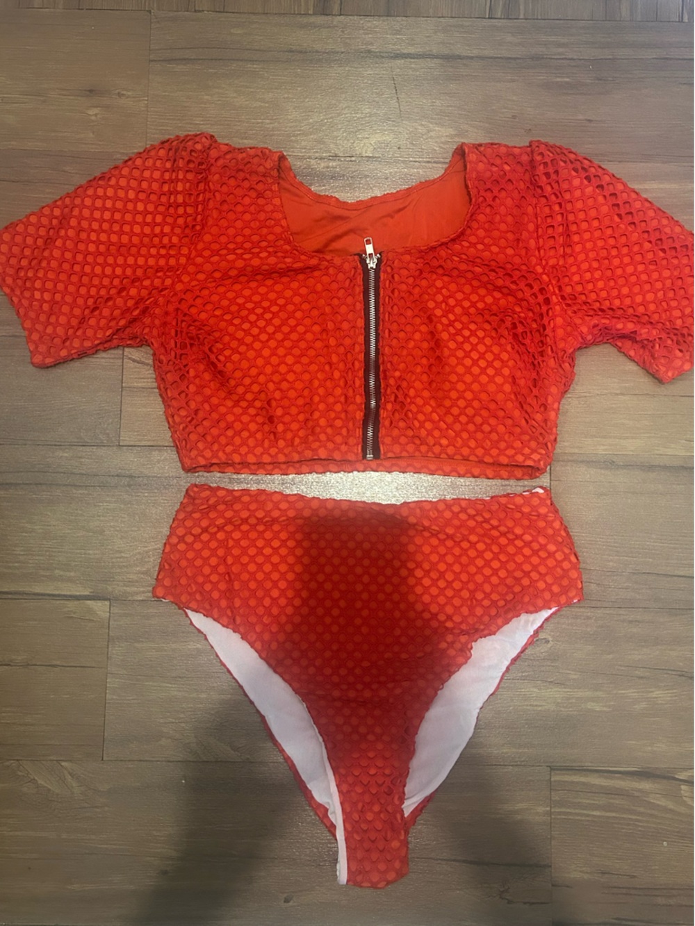 Two-Piece Women's Swim Set with Front Zip